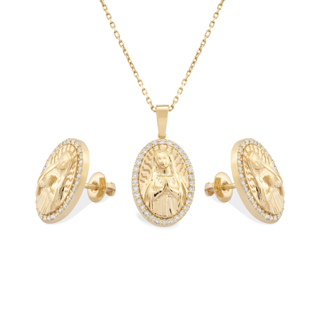 14K Gold Virgin Mary Stud Earrings – Sancta