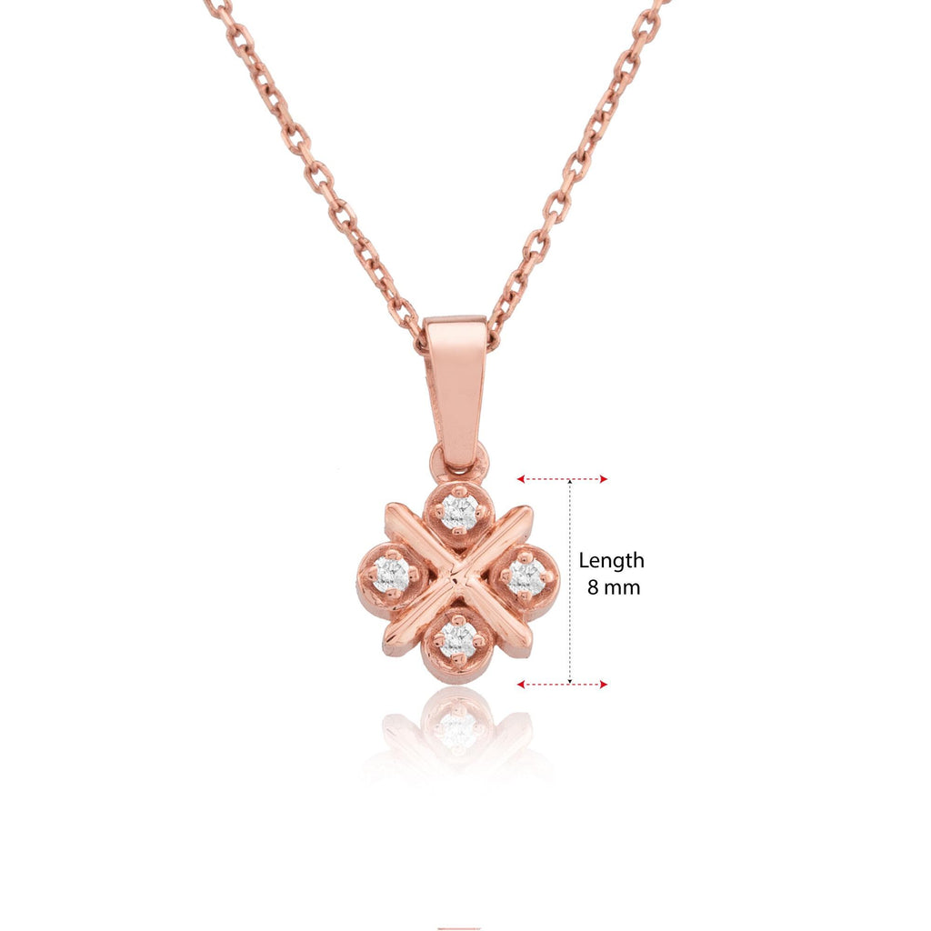 14K Gold Diamond Pavé Flower Necklace – Floraison