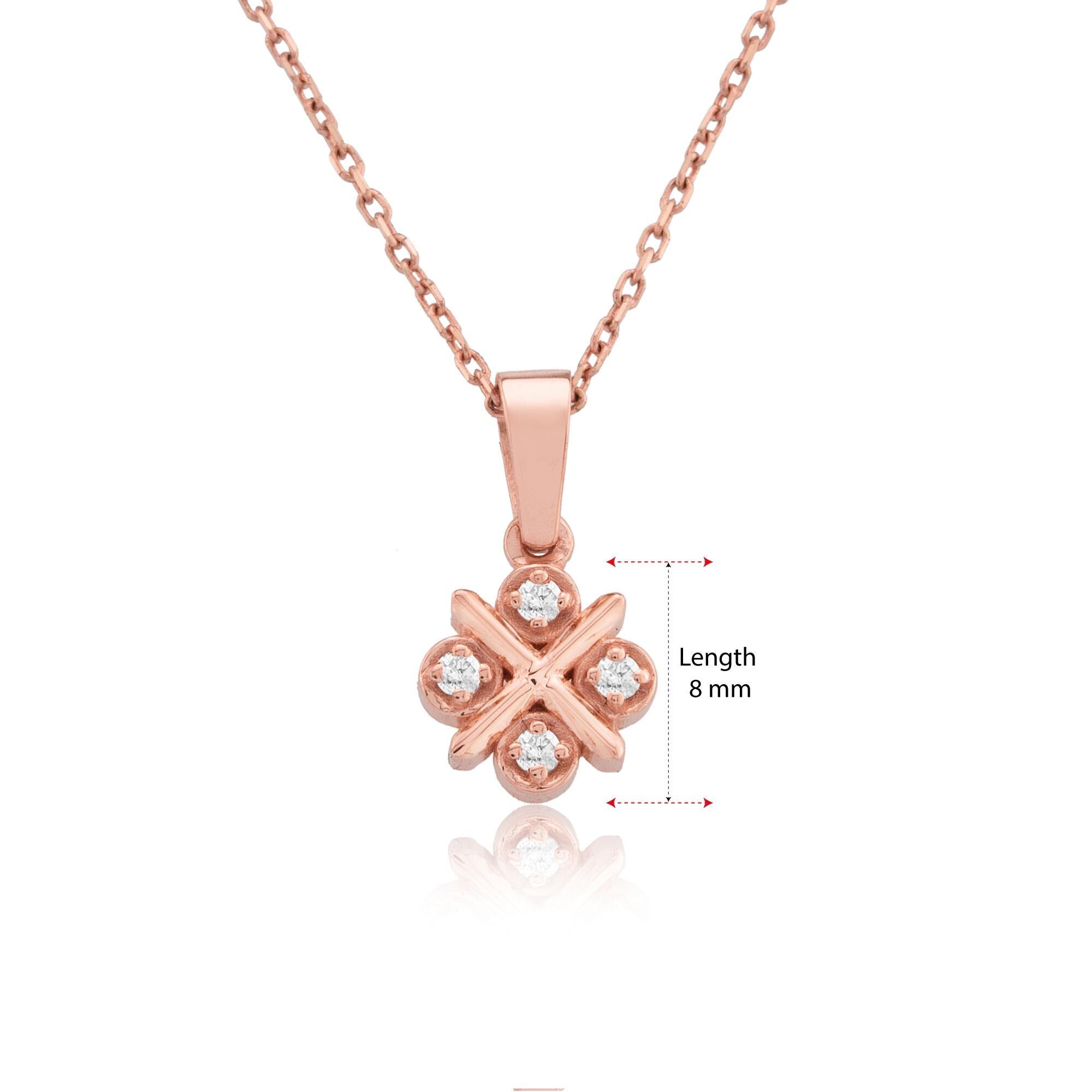 14K Gold Diamond Pavé Flower Necklace – Floraison