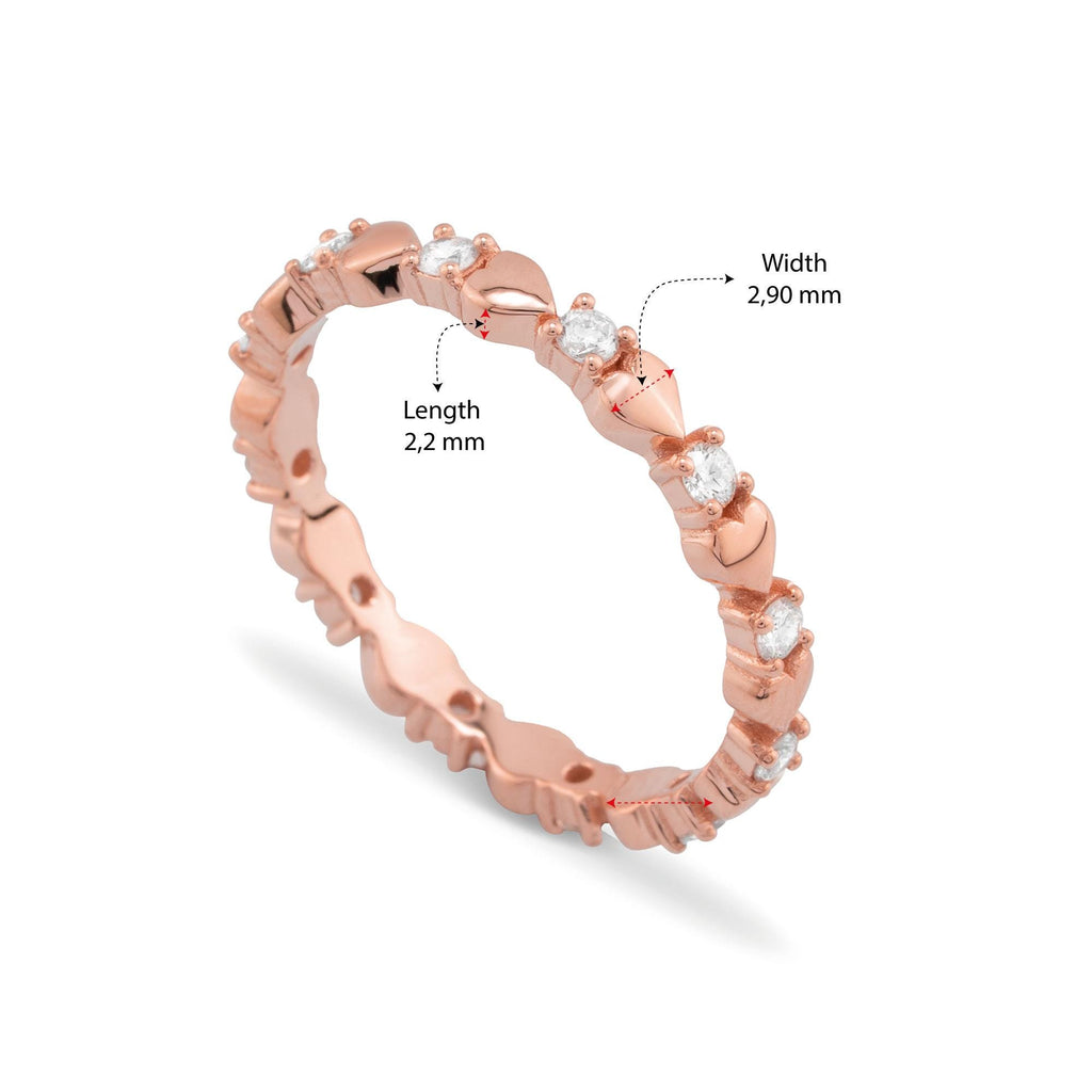 14K Gold Diamond Heart Eternity Ring – Lovaire