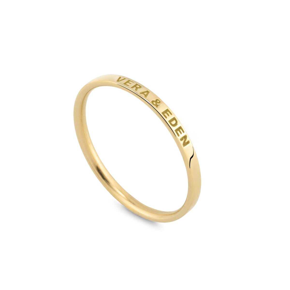 Customizable 14K gold wedding band featuring lightweight design, perfect for daily wear. Personalize with names, dates, or symbols to make it uniquely yours. A beautiful representation of commitment for couples.