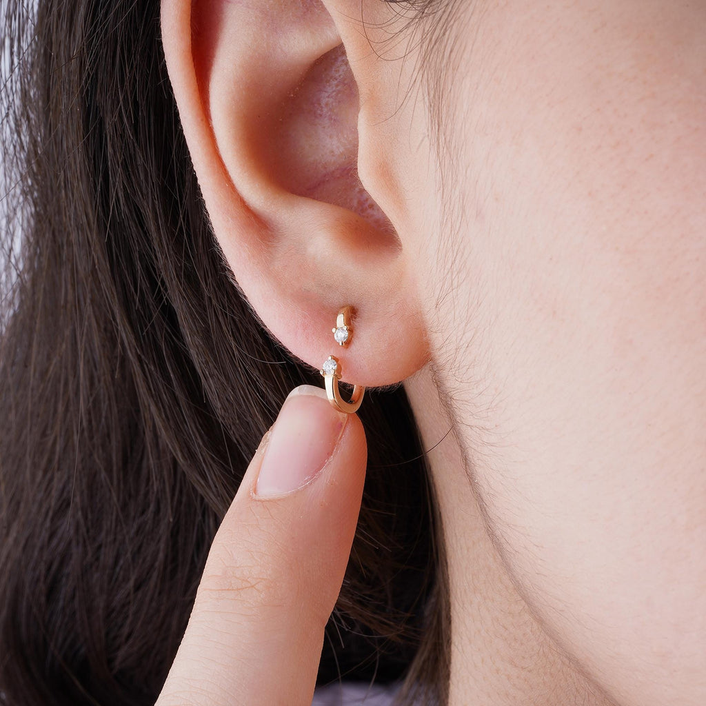14K Gold Diamond Ear Jacket Earrings – Aerelle