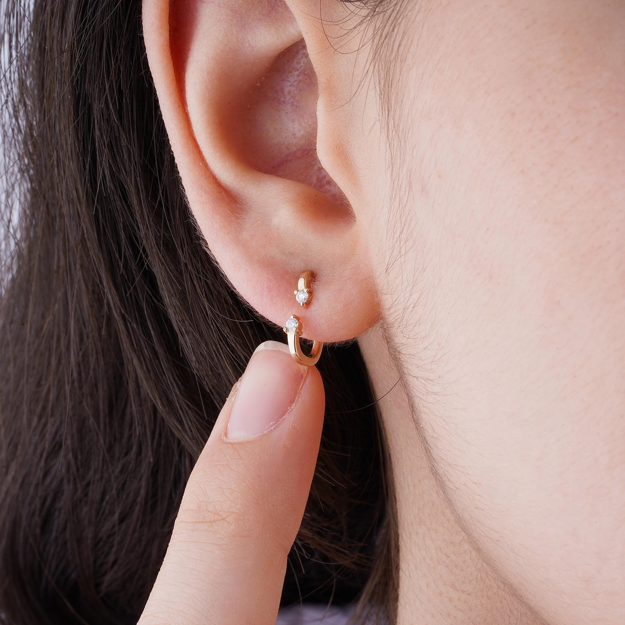 14K Gold Diamond Ear Jacket Earrings – Aerelle