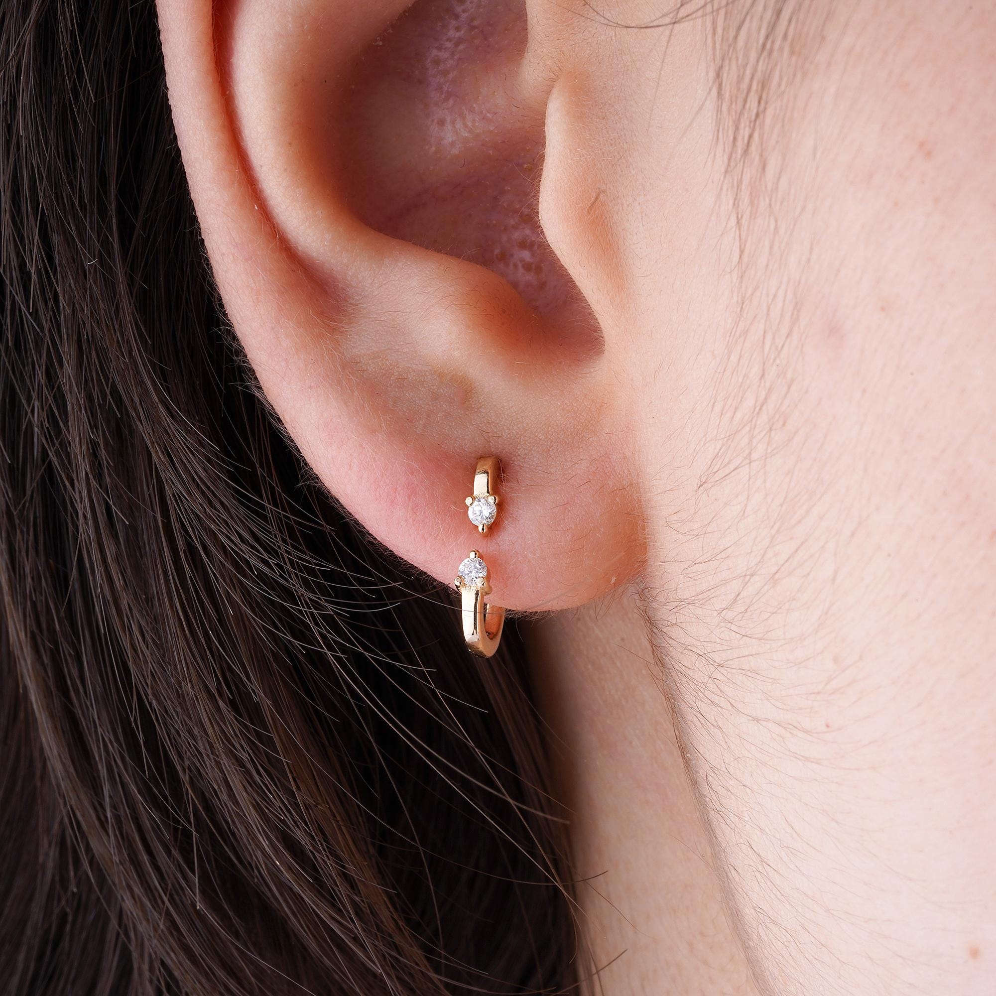 14K Gold Diamond Ear Jacket Earrings – Aerelle