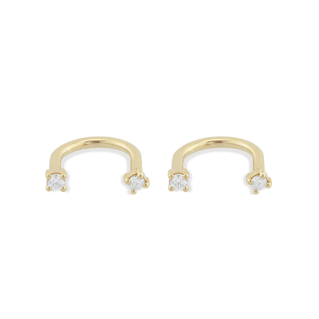 14K Gold Diamond U Earrings – Narelle