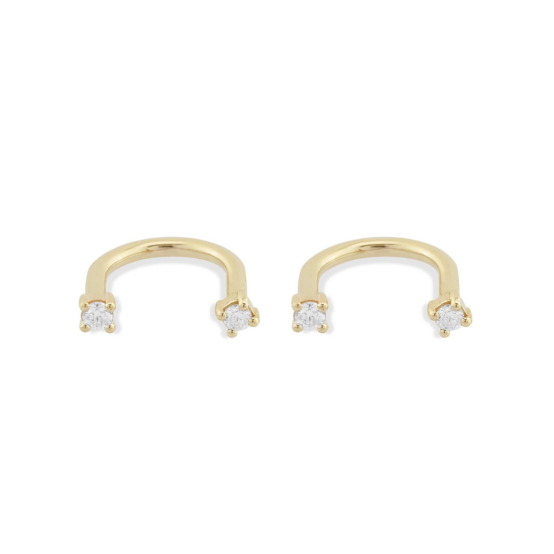 14K Gold Diamond U Earrings – Narelle