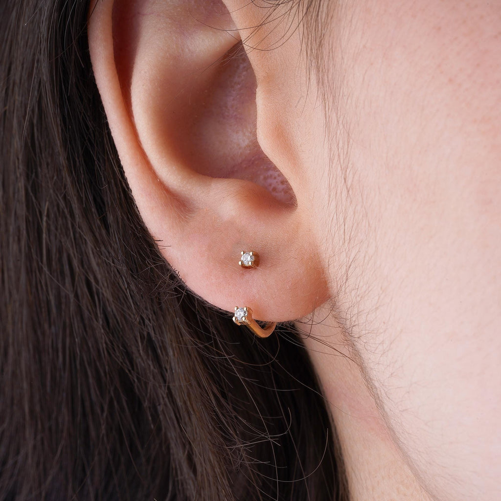 14K Gold Diamond U Earrings – Narelle