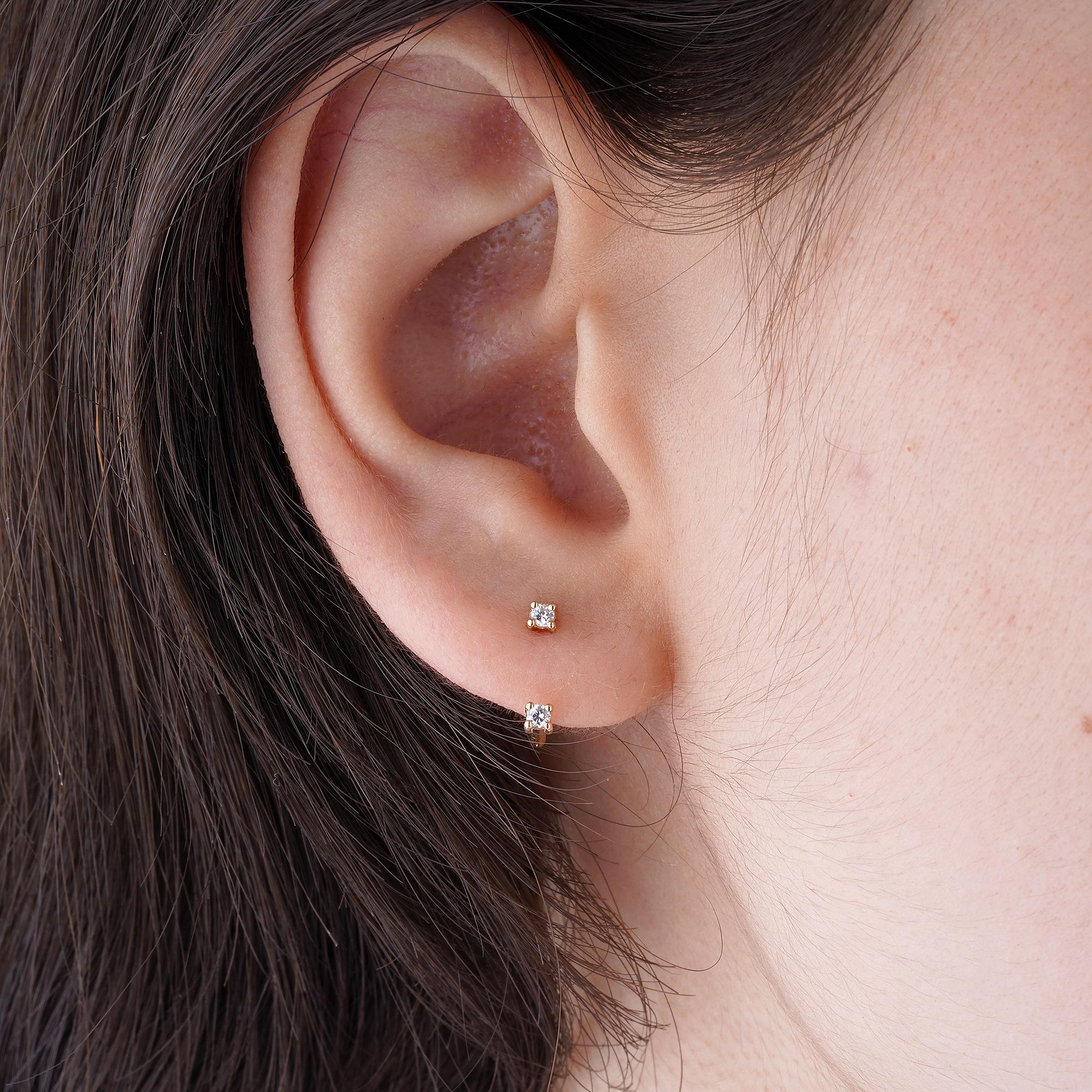 14K Gold Diamond U Earrings – Narelle