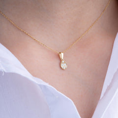 14K Gold Diamond Teardrop Necklace – Serava