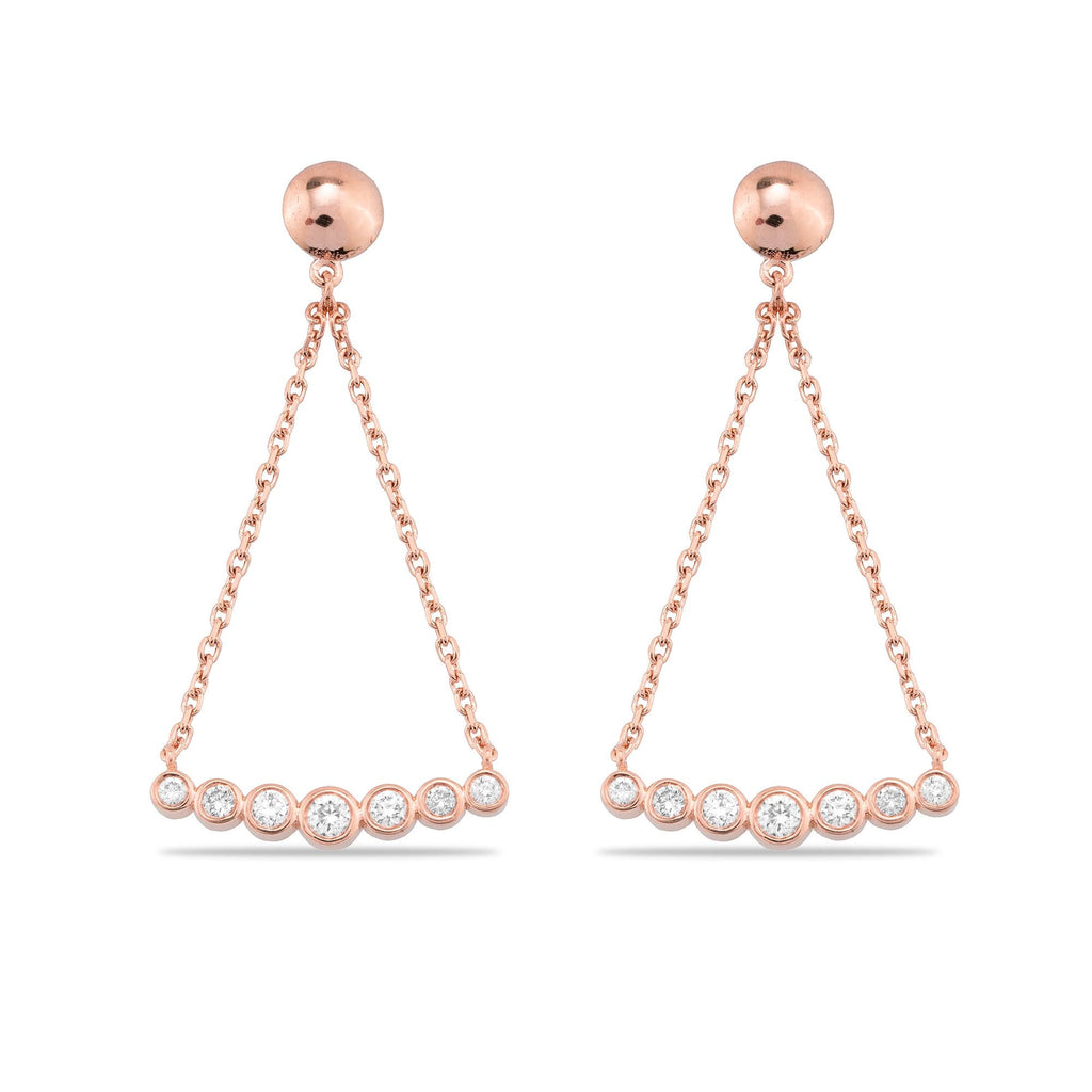 14K Gold Diamond Chain Dangle Earrings – Vercyn