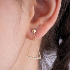 14K Gold Diamond Chain Dangle Earrings – Vercyn