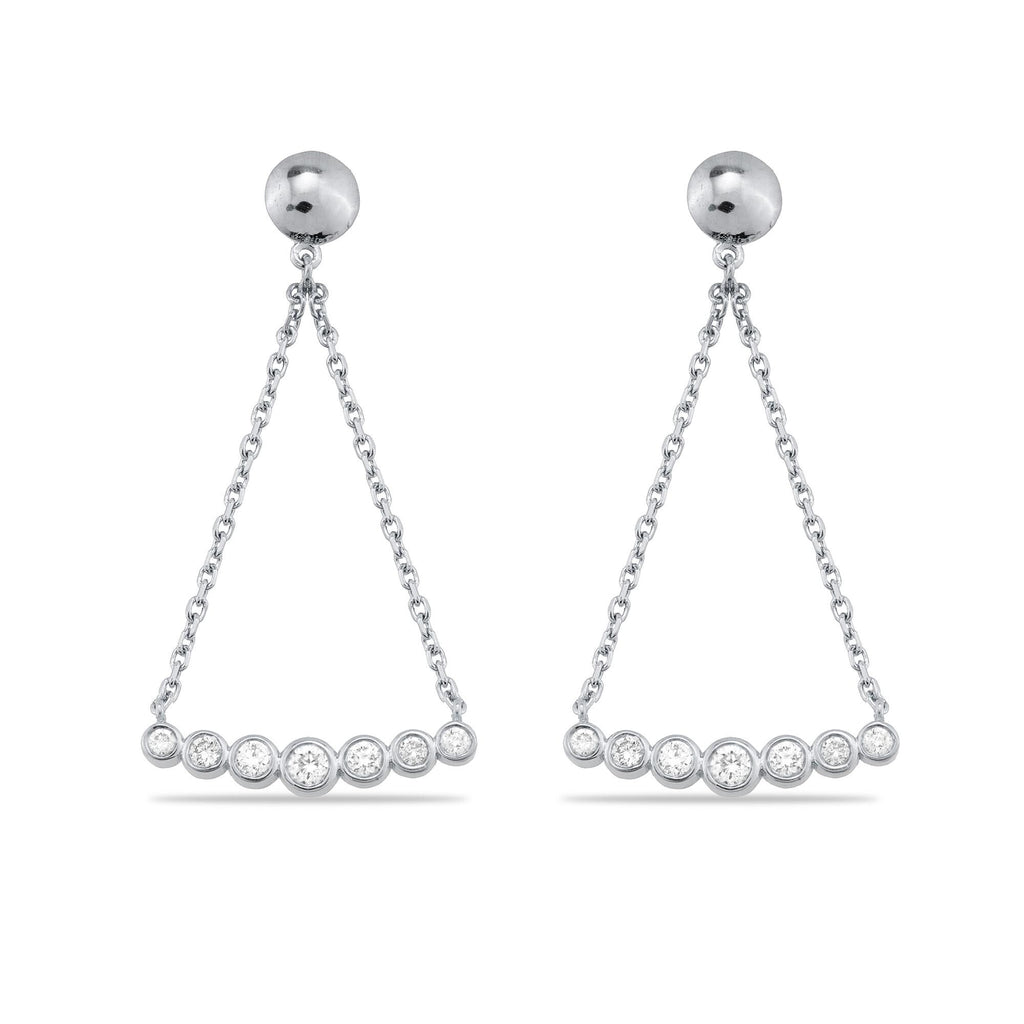 14K Gold Diamond Chain Dangle Earrings – Vercyn