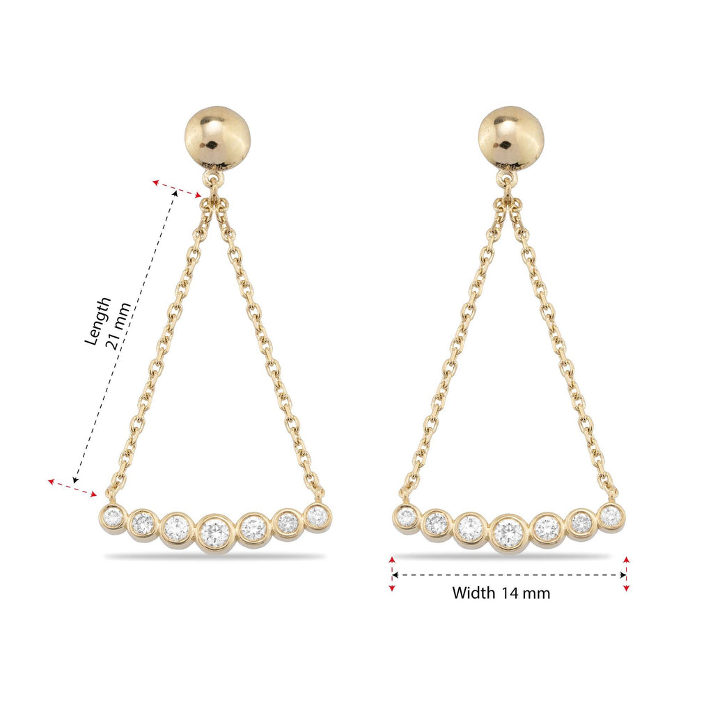 14K Gold Diamond Chain Dangle Earrings – Vercyn