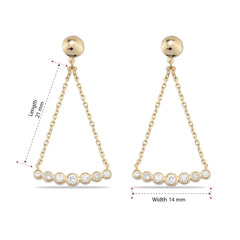 14K Gold Diamond Chain Dangle Earrings – Vercyn