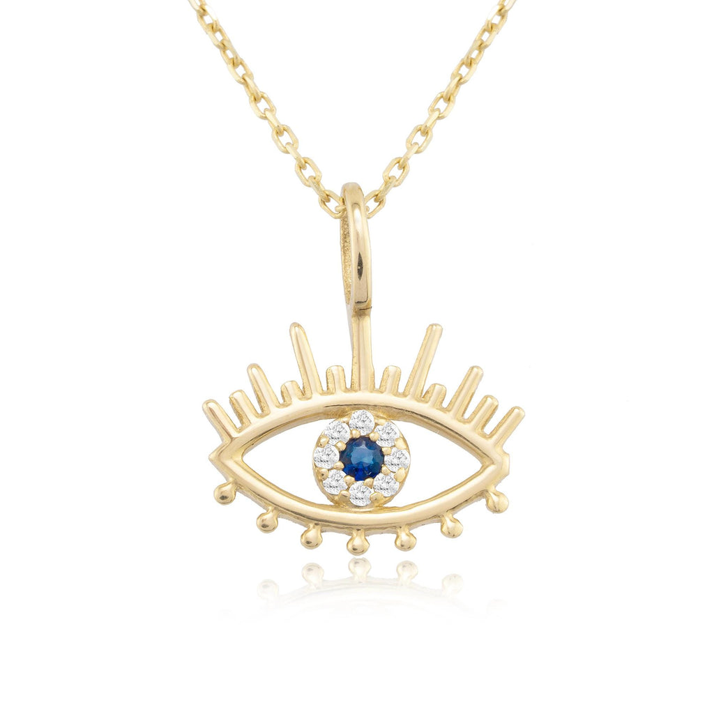 14K Gold Diamond Evil Eye Necklace – Guardian