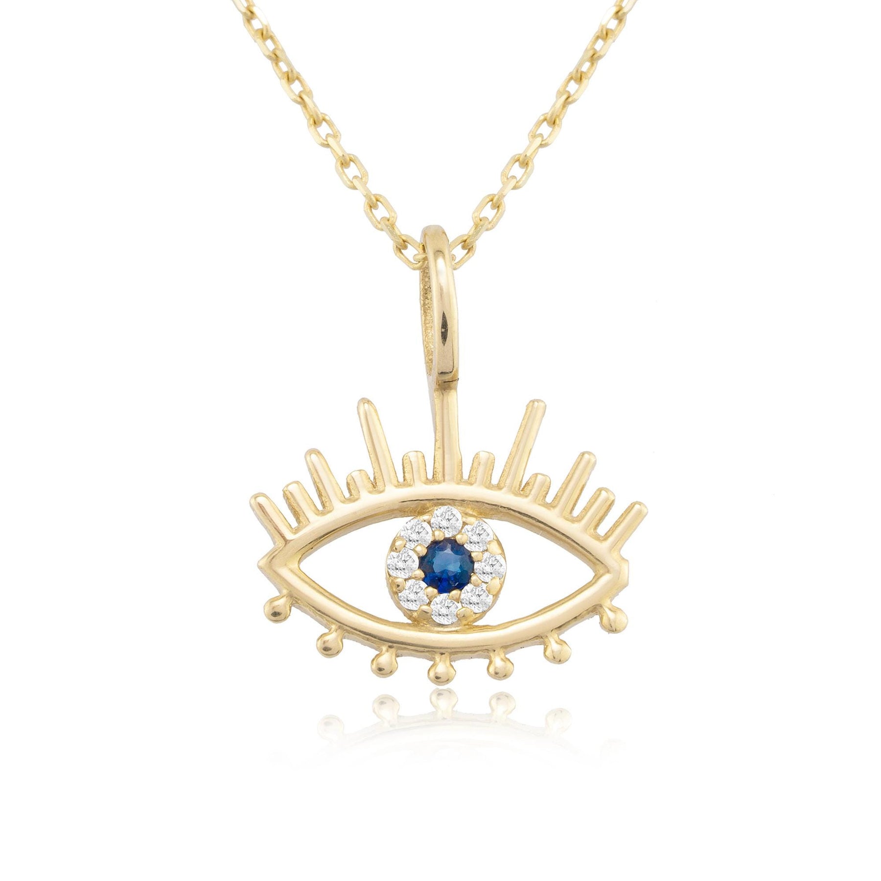 14K Gold Diamond Evil Eye Necklace – Guardian