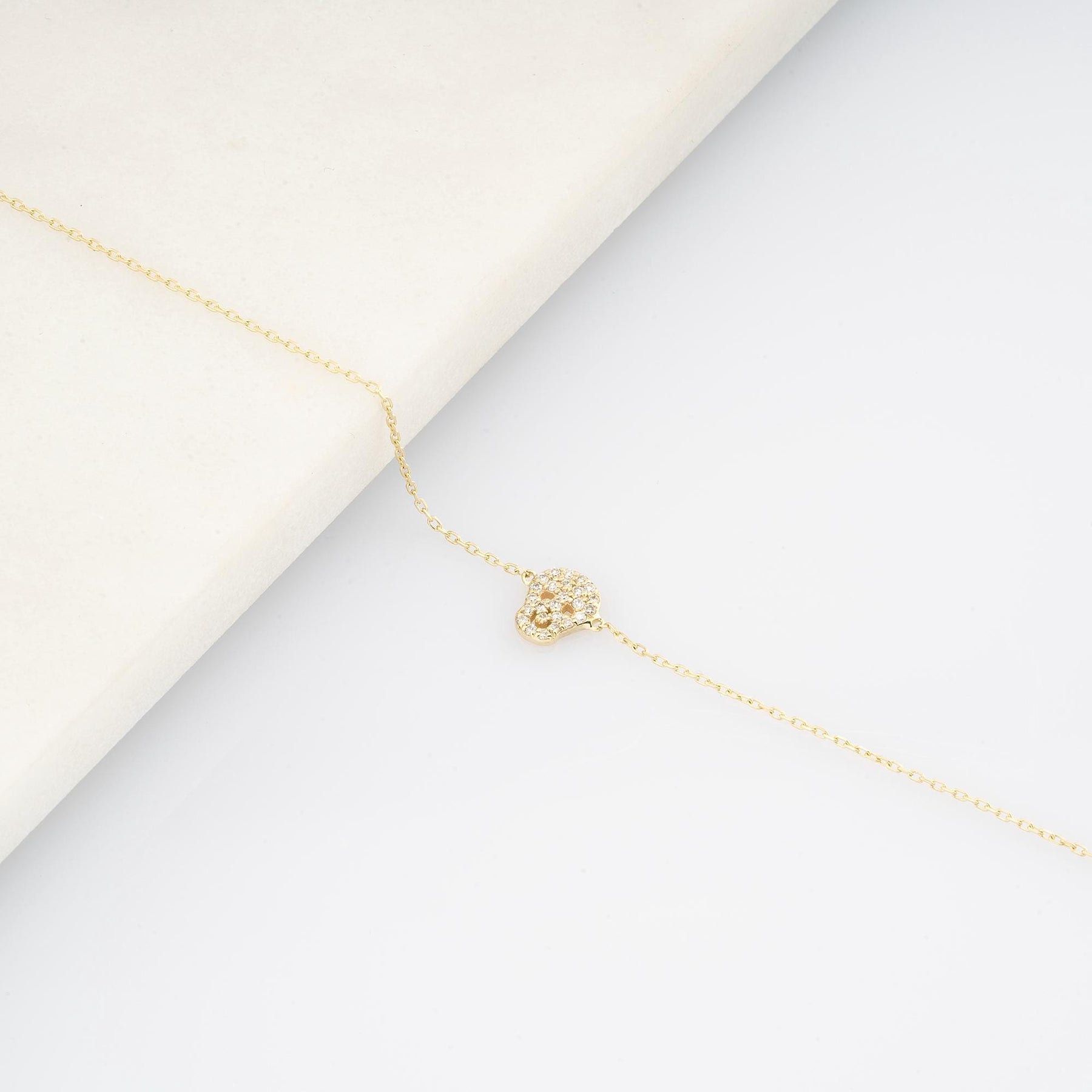 14K Gold Diamond Skull Bracelet – Requiem