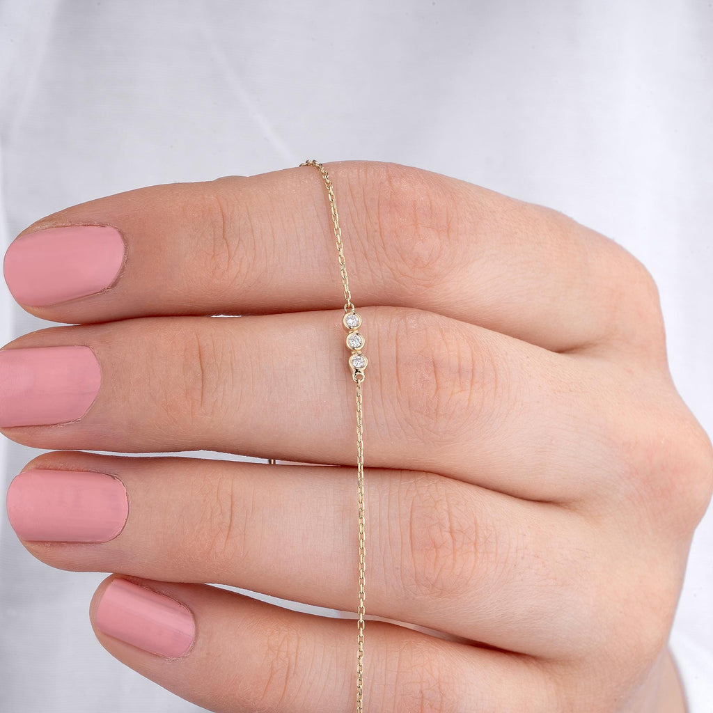 14K Gold Diamond Bezel Bracelet – Maevoli