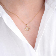 14K Gold Diamond Evil Eye Necklace – Guardian