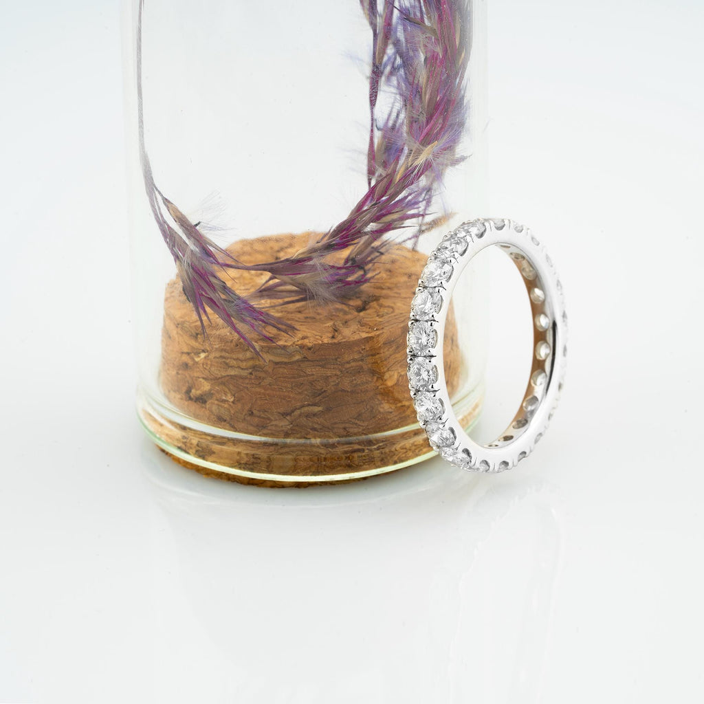 14K Gold Diamond Thin Eternity Band – Auralis