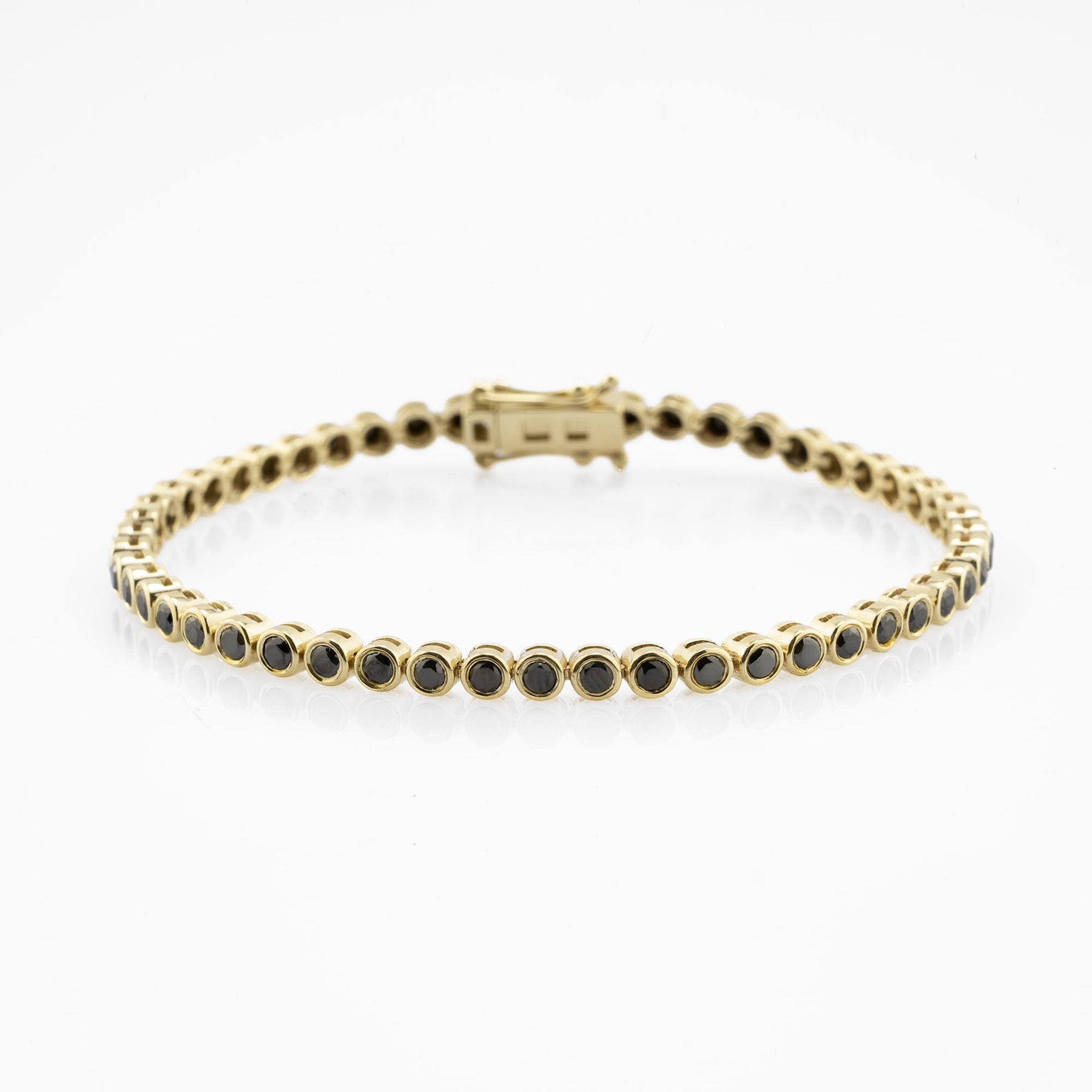 14K Gold Black Diamond Tennis Bracelet – Caldara