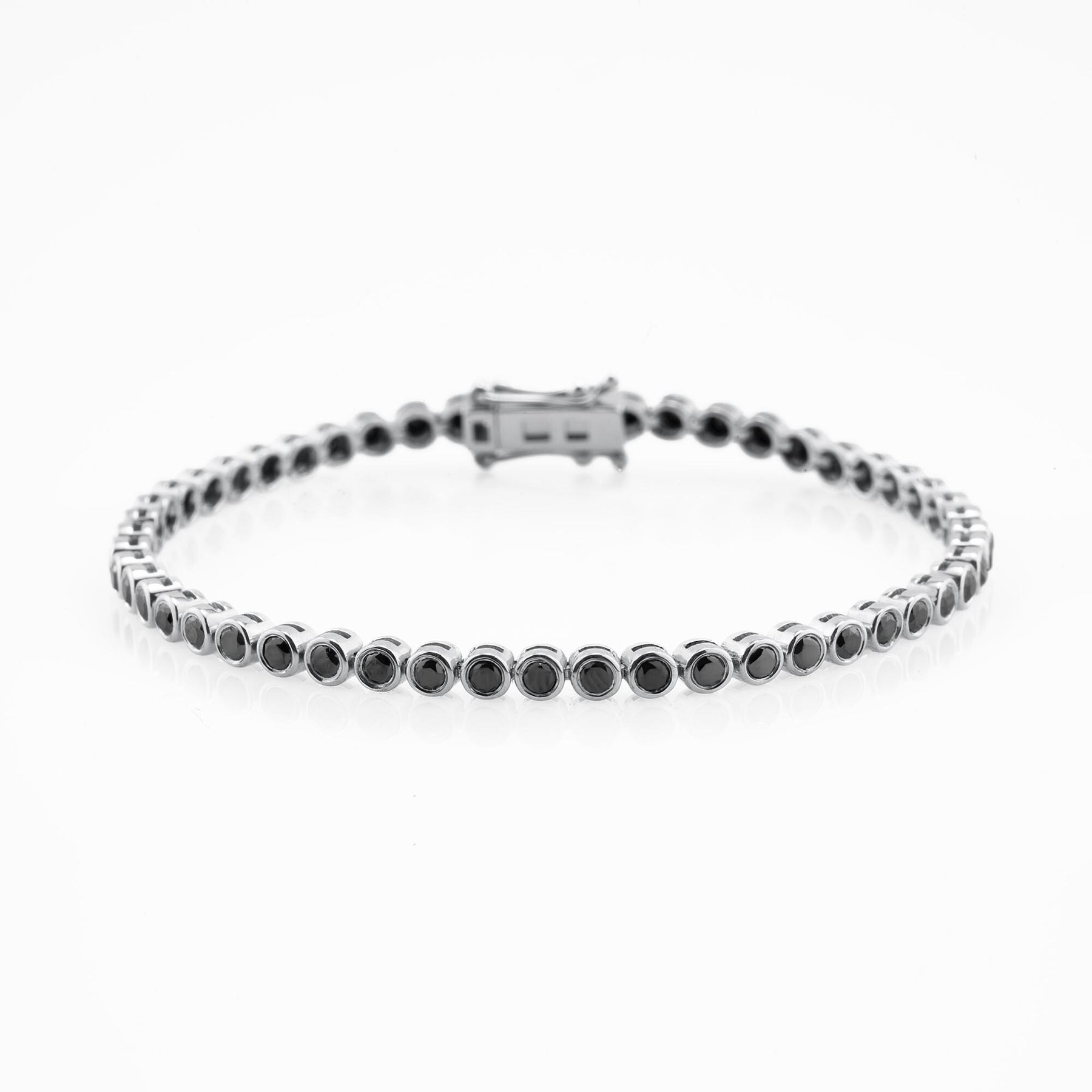 14K Gold Black Diamond Tennis Bracelet – Caldara