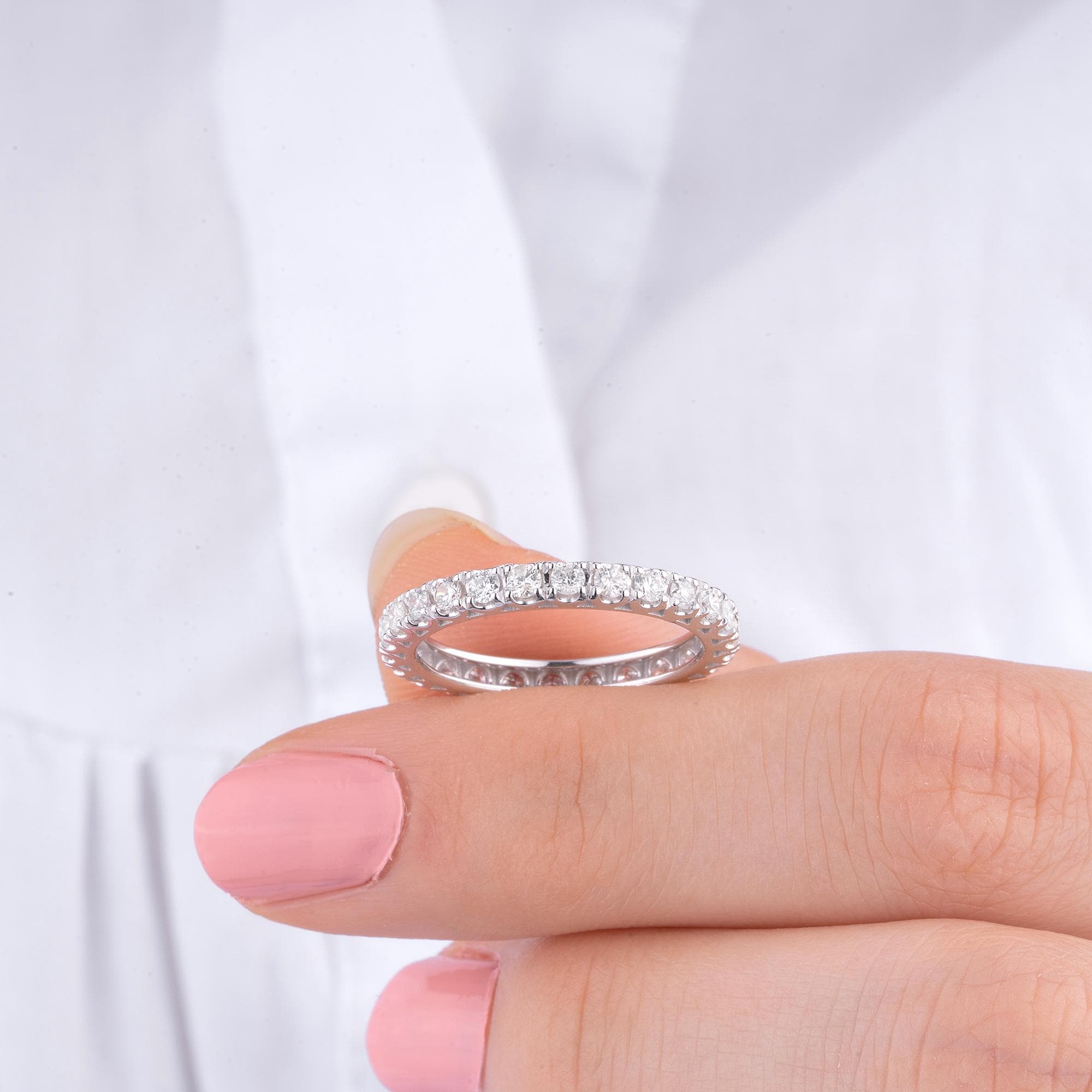 14K Gold Diamond Eternity Band – Vionne