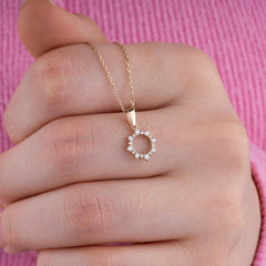 14K Gold Diamond Sun Necklace – Solara