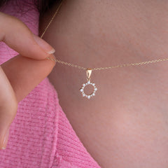 14K Gold Diamond Sun Necklace – Solara
