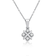 14K Gold Diamond Pavé Flower Necklace – Floraison