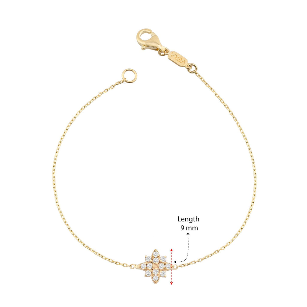 14K Gold Diamond Flower Bracelet – Mirabel