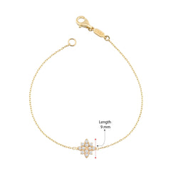 14K Gold Diamond Flower Bracelet / Dainty Floral Gold Bracelet for Women / Diamond Blossom Jewelry / Elegant Gold Bracelet / Gift for Her