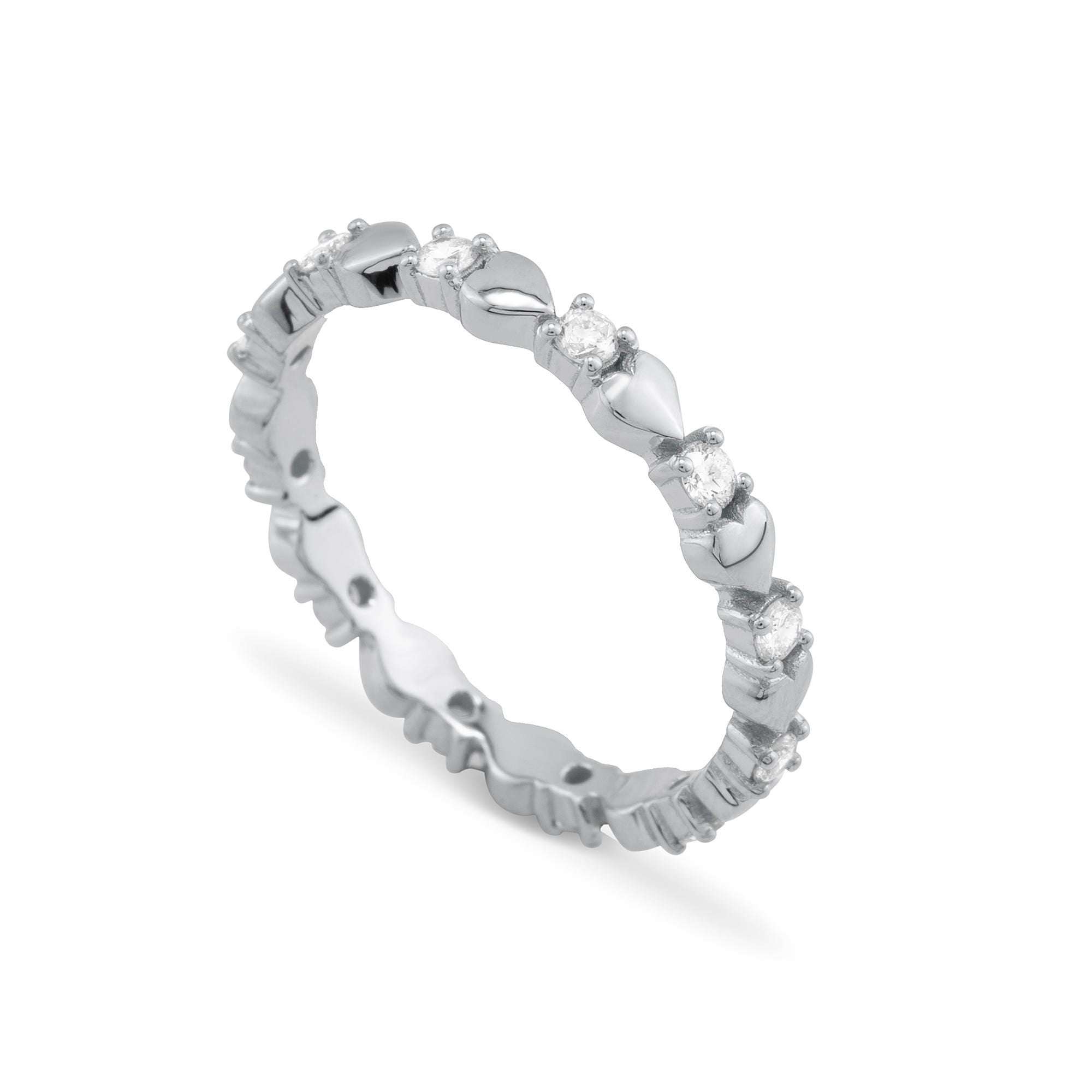 14K Gold Diamond Heart Eternity Ring – Lovaire