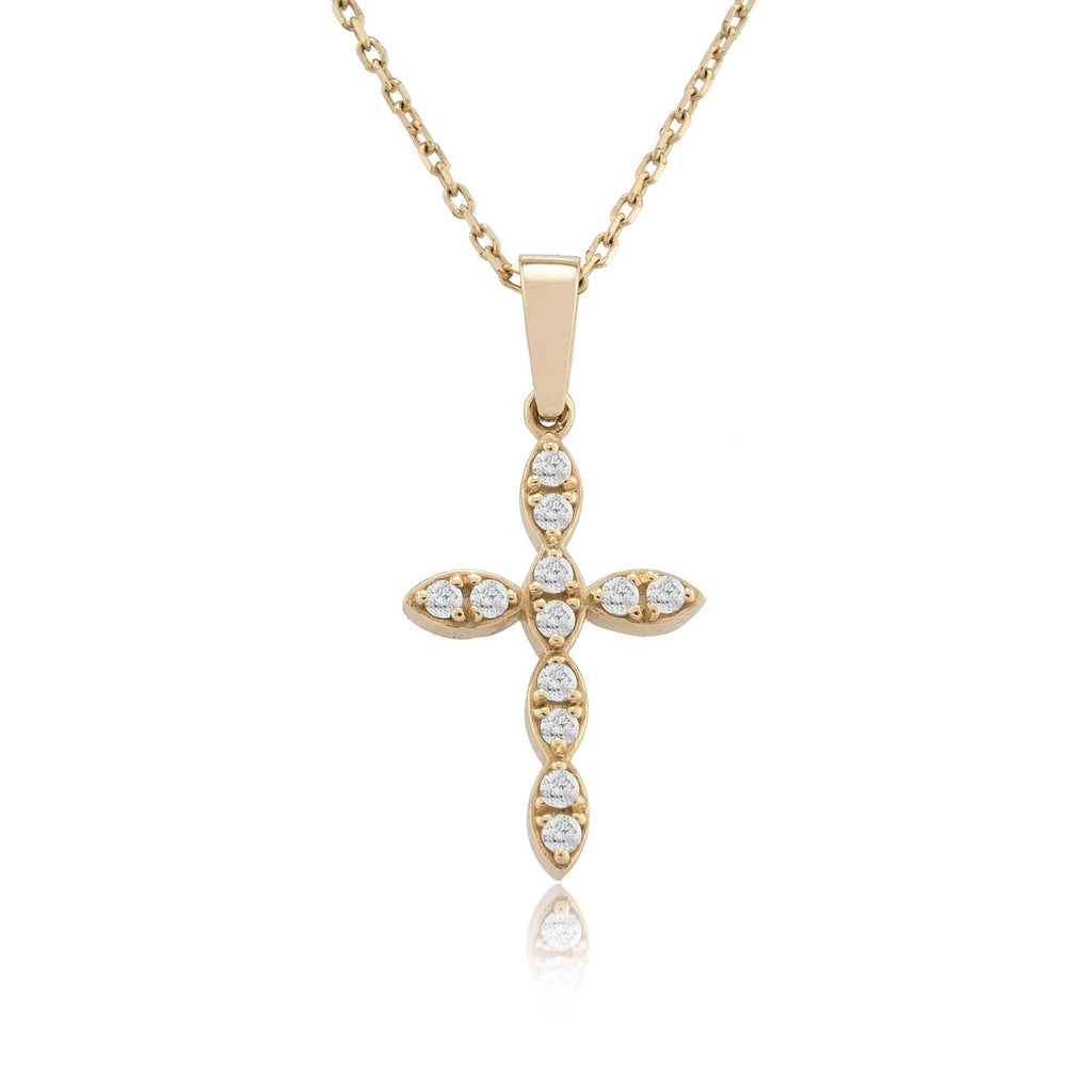 14K Gold Diamond Cross Necklace – Virellan
