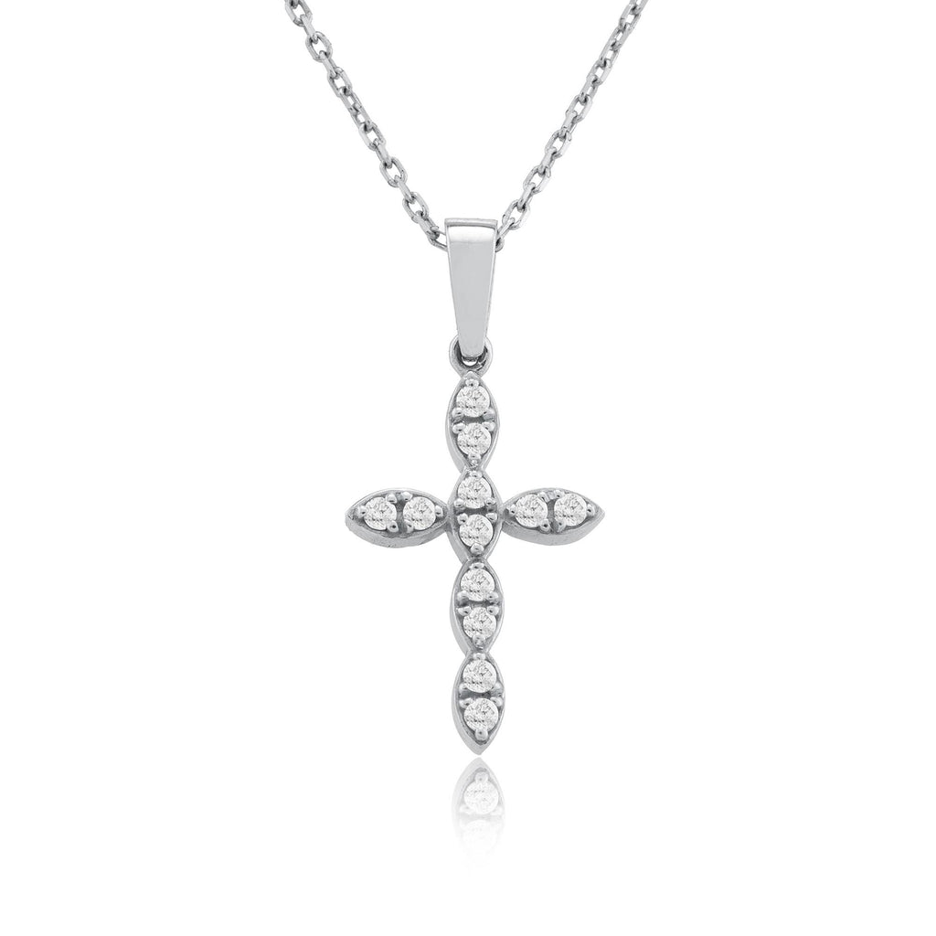 14K Gold Diamond Cross Necklace – Virellan