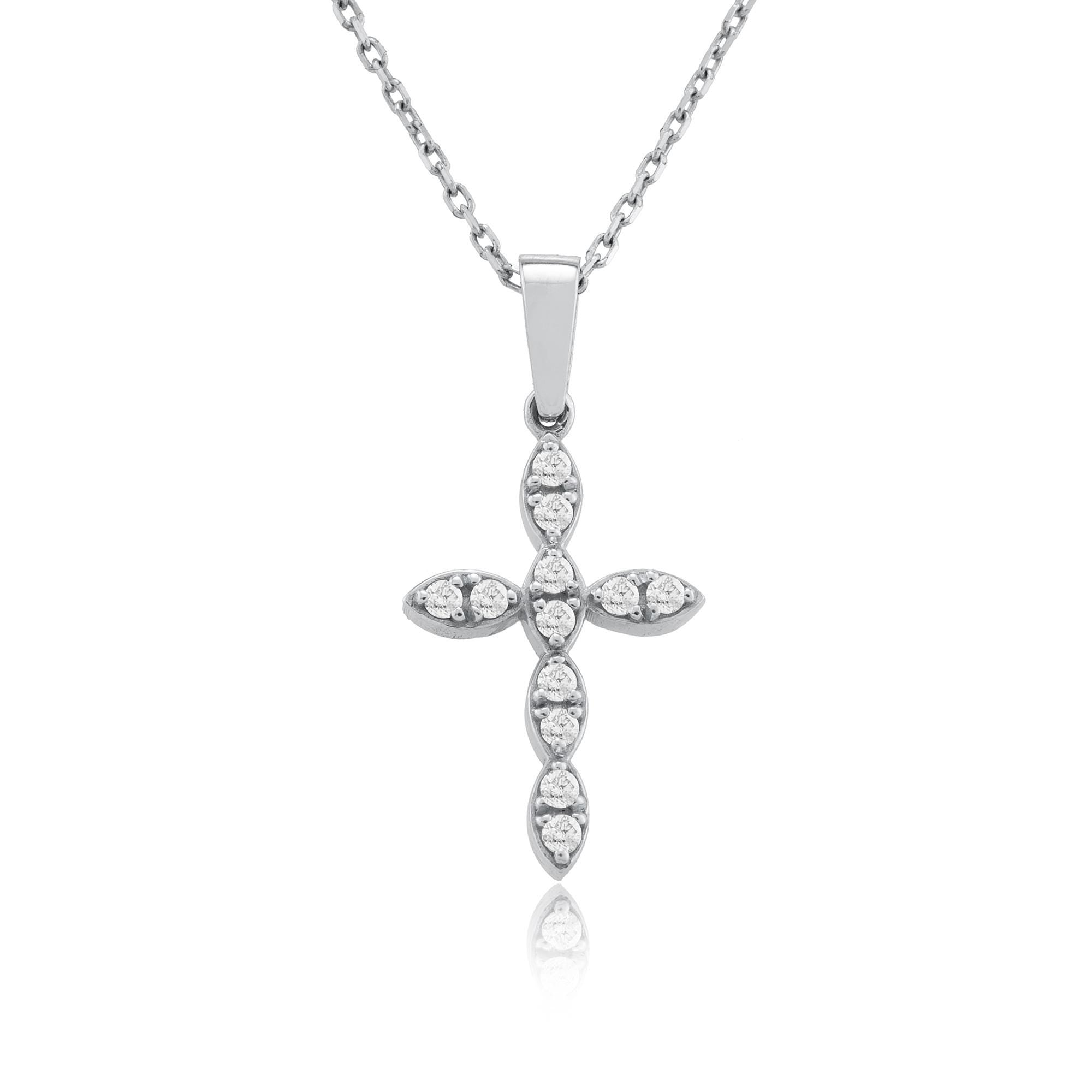 14K Gold Diamond Cross Necklace – Virellan