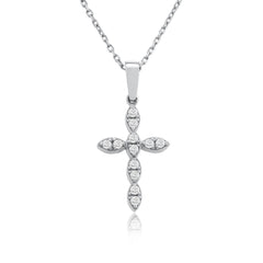 14K Gold Diamond Cross Necklace – Virellan