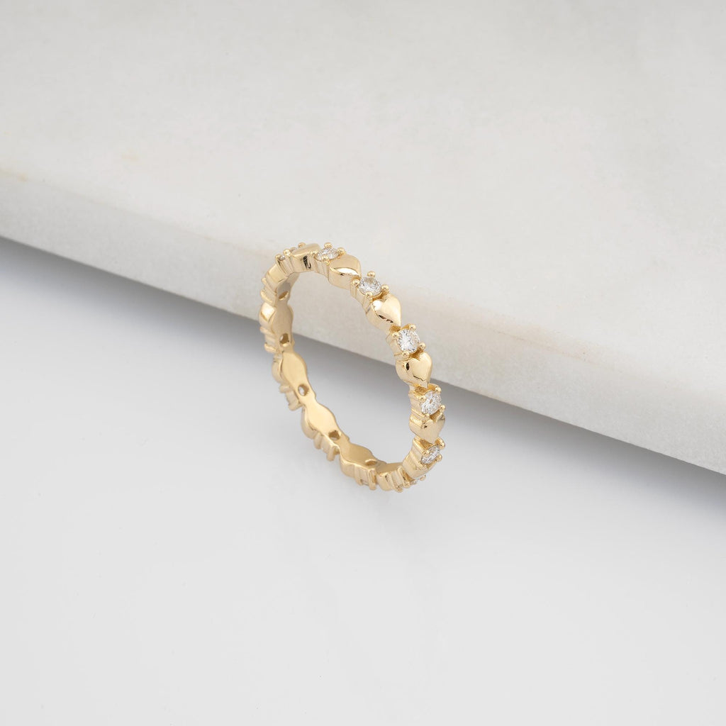 14K Gold Diamond Heart Eternity Ring – Lovaire