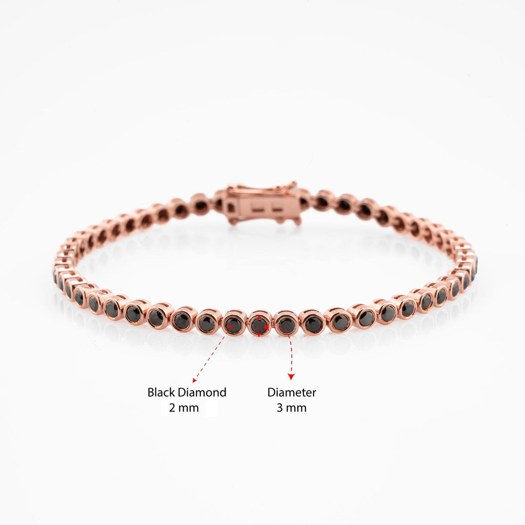 14K Gold Black Diamond Tennis Bracelet – Caldara