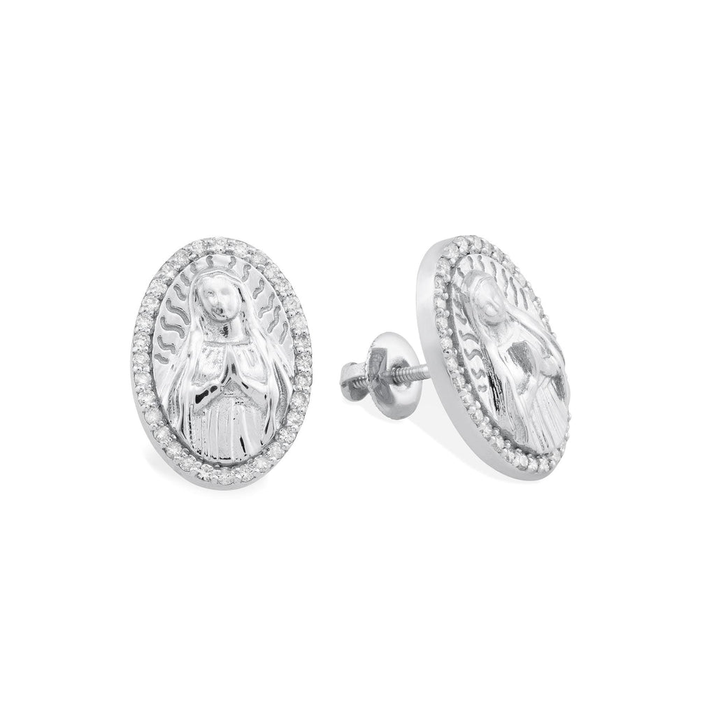 14K Gold Virgin Mary Stud Earrings – Sancta