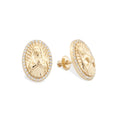 14K Gold Virgin Mary Stud Earrings – Sancta