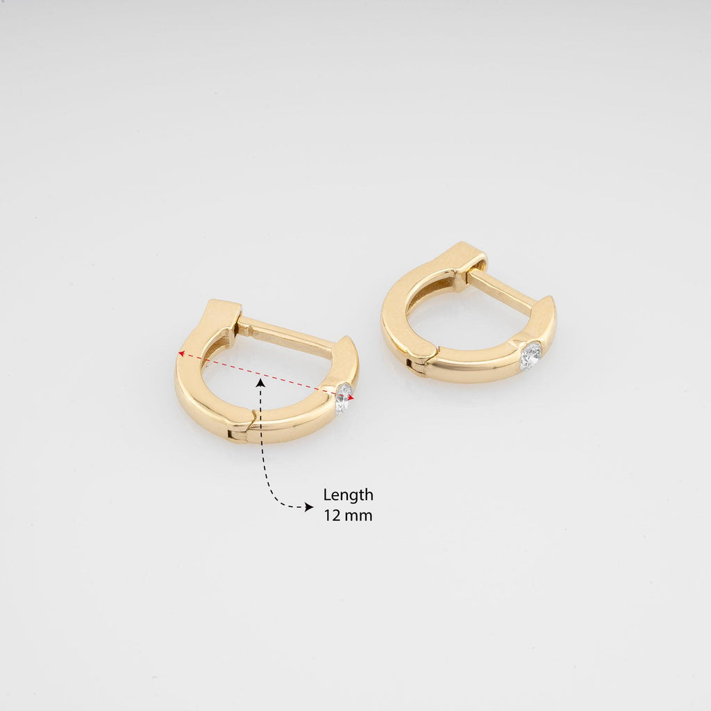 14K Gold Diamond Hoop Earrings – Verona
