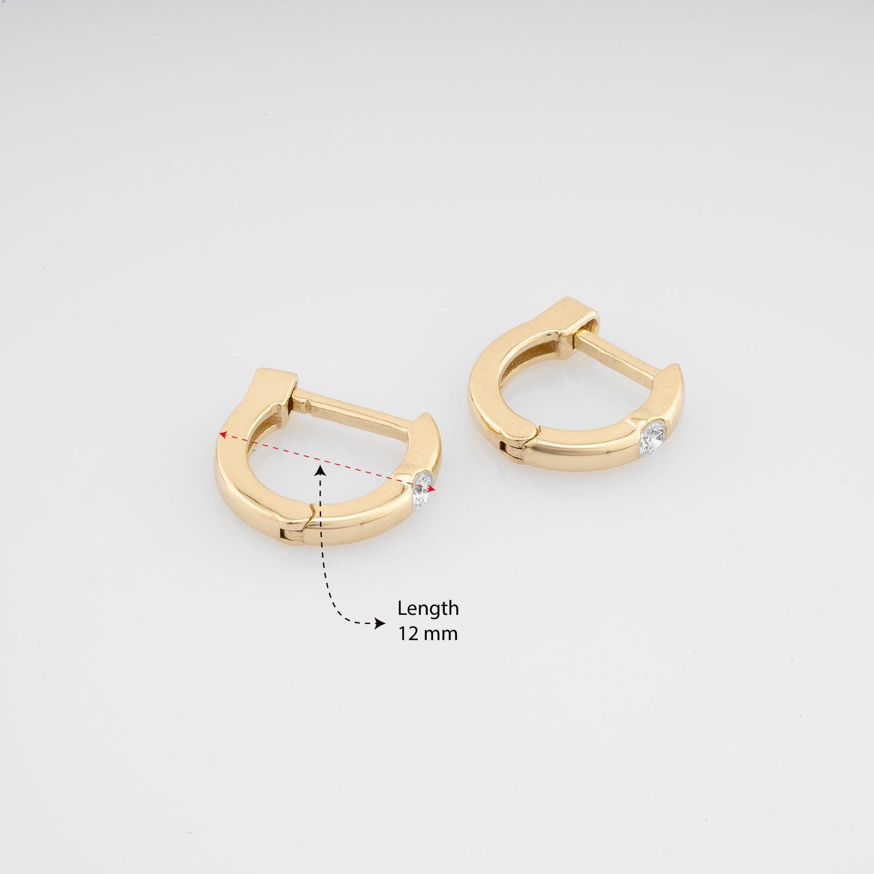14K Gold Diamond Hoop Earrings – Verona