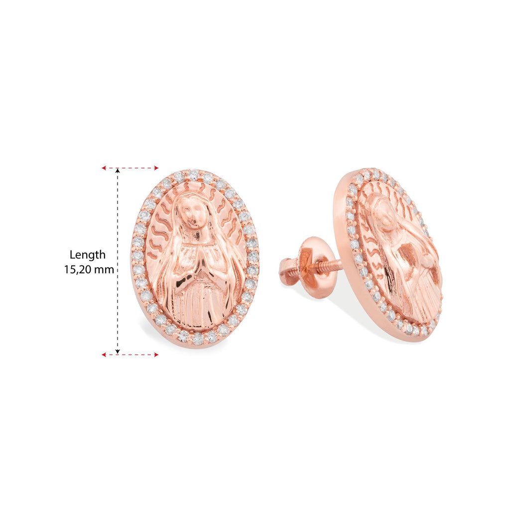 14K Gold Virgin Mary Stud Earrings – Sancta