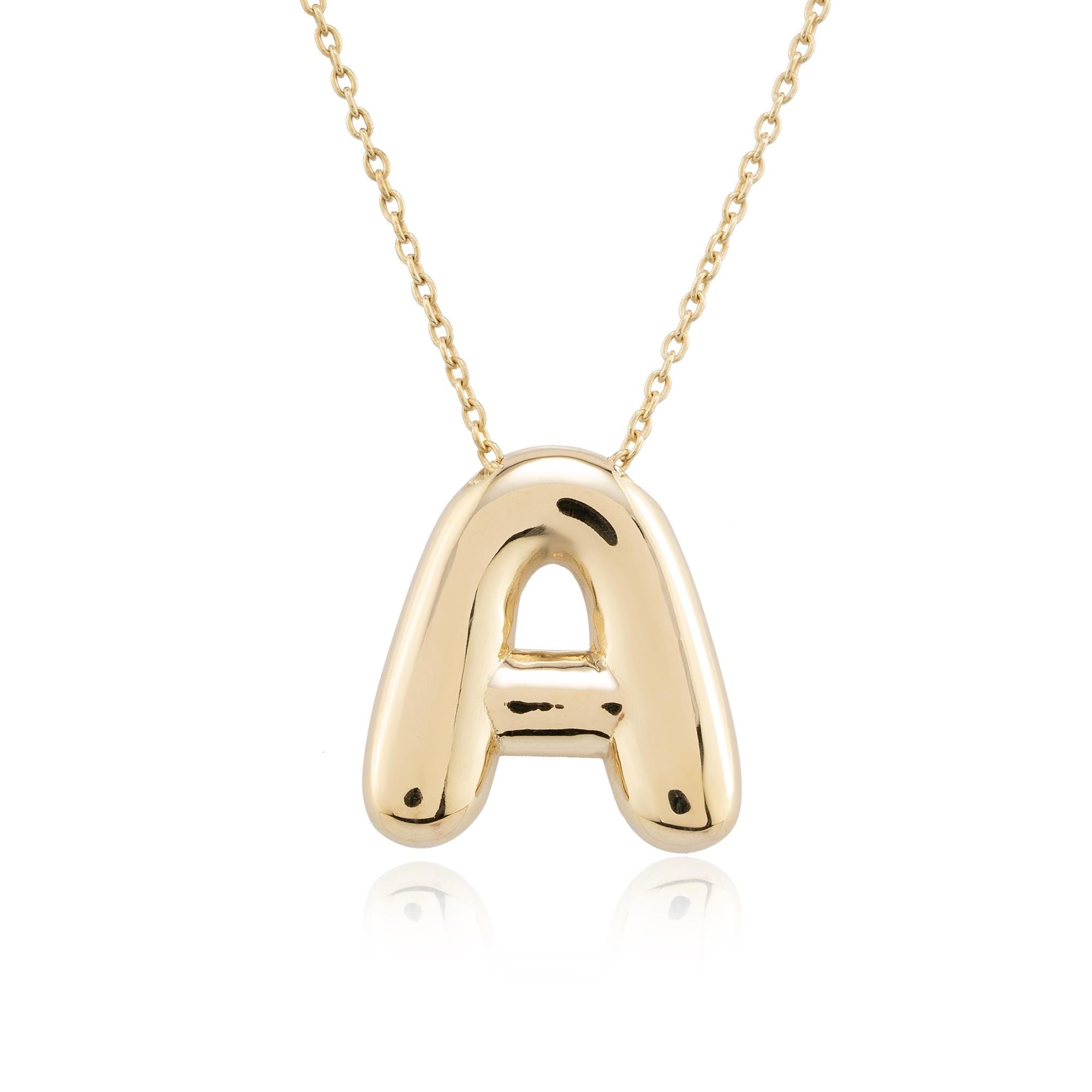 14K Solid Gold Bubble Name Necklace – Bubbly