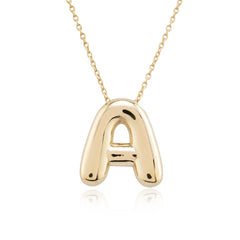 14K Solid Gold Bubble Name Necklace – Bubbly