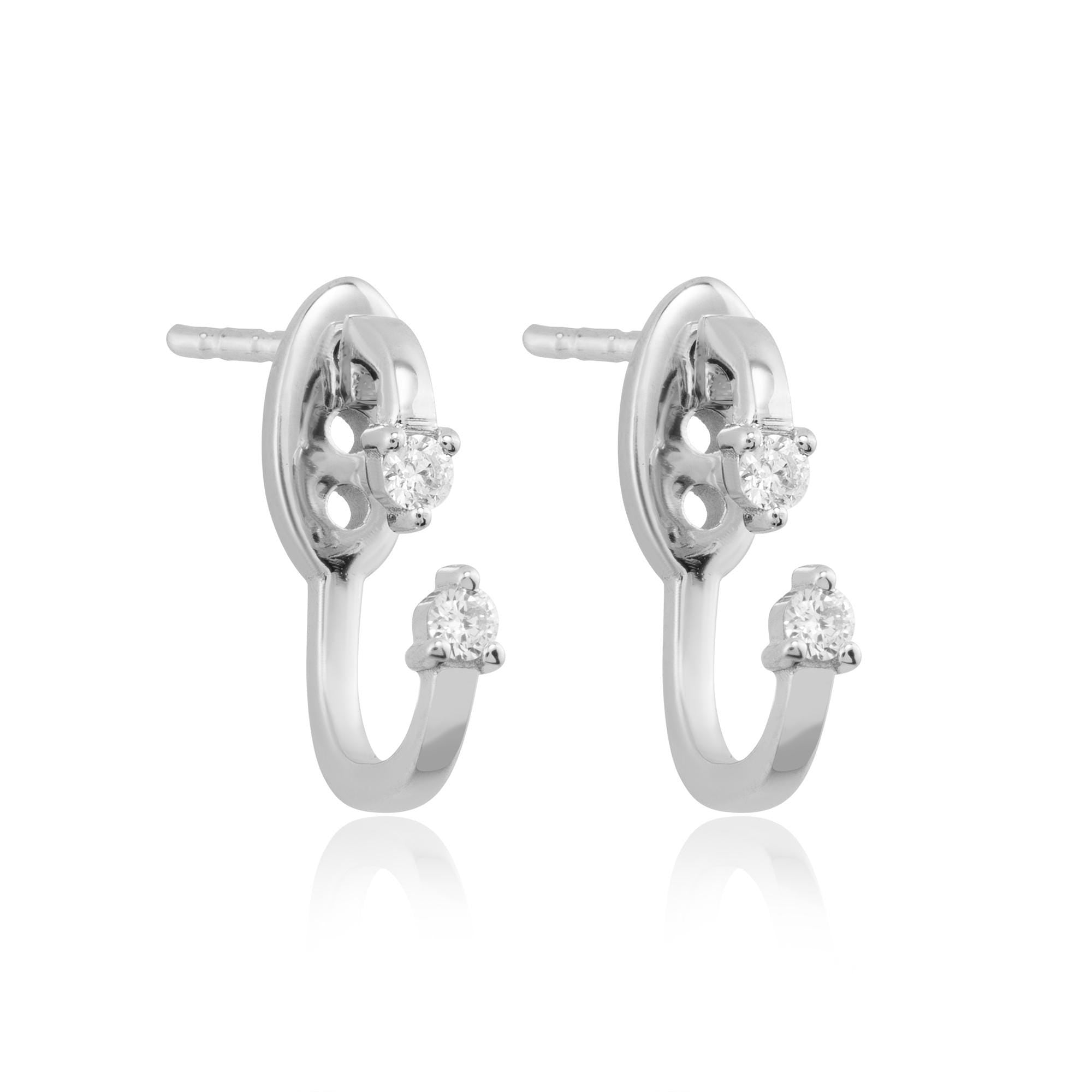 14K Gold Diamond Ear Jacket Earrings – Aerelle