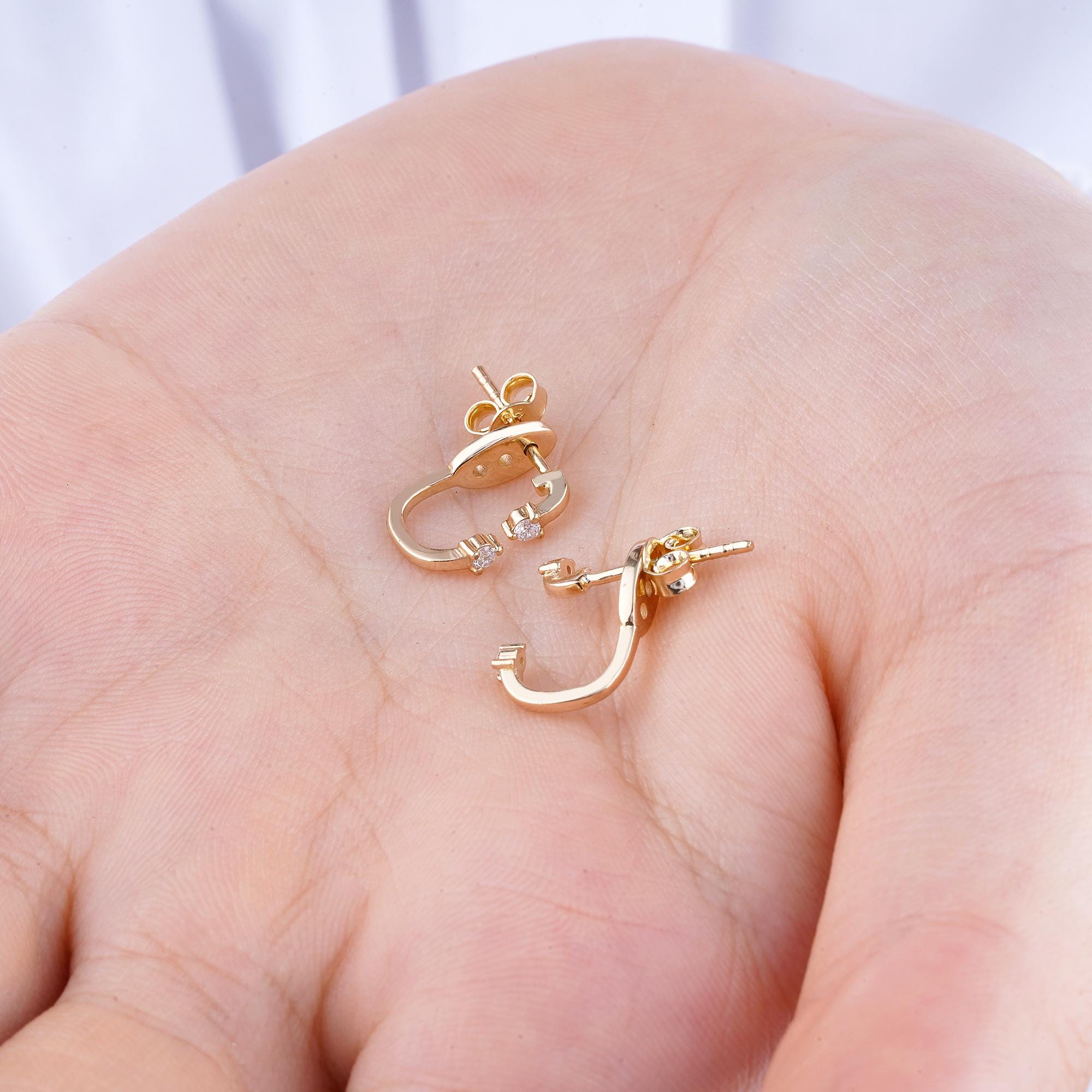 14K Gold Diamond Ear Jacket Earrings – Aerelle