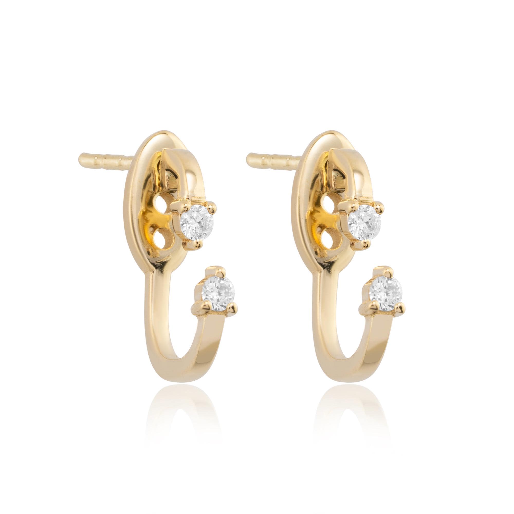 14K Gold Diamond Ear Jacket Earrings – Aerelle