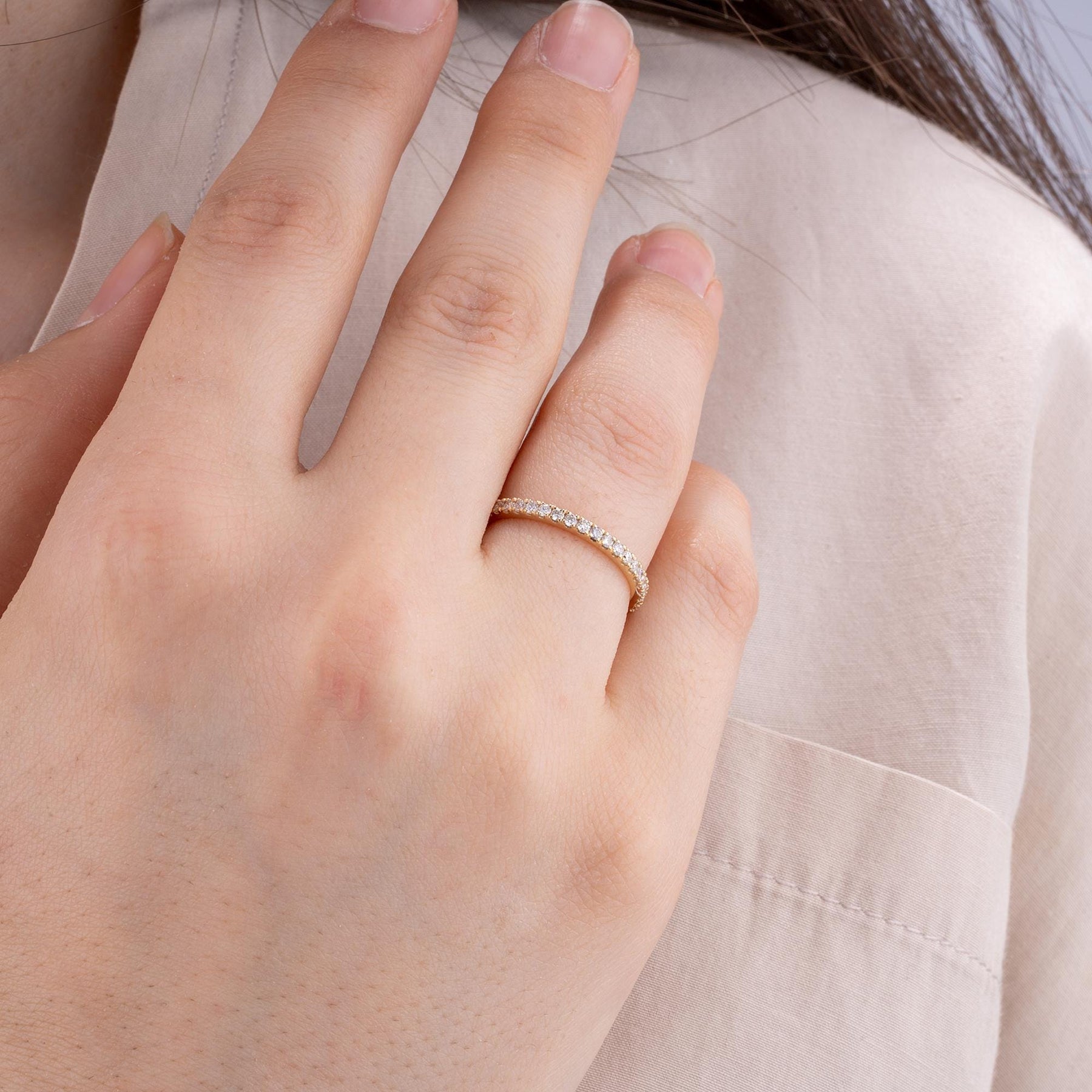 14K Gold Diamond Eternity Ring – Elvane